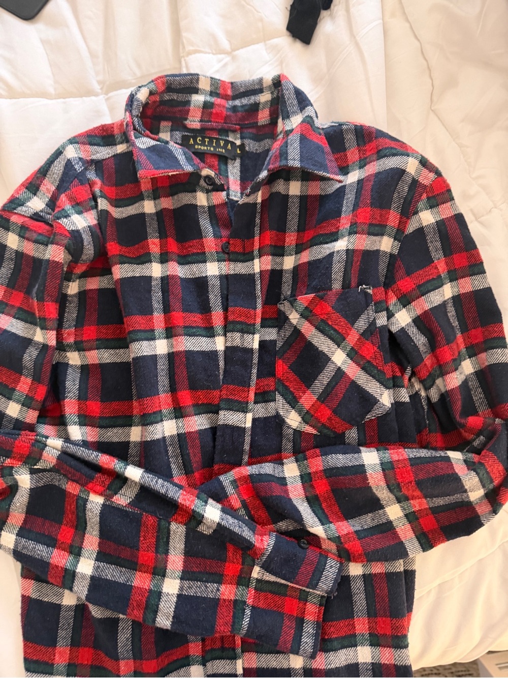Ativa Red, Navy & White Plaid Button-Up Shirt